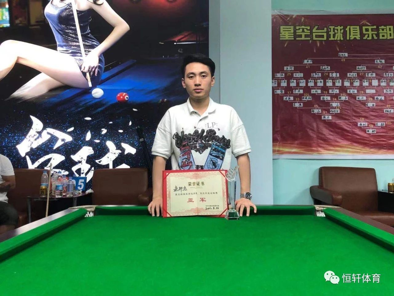 捷报 | 恭喜LP签约球员孟邦杰 夺得贵州毕节星空台球俱乐部