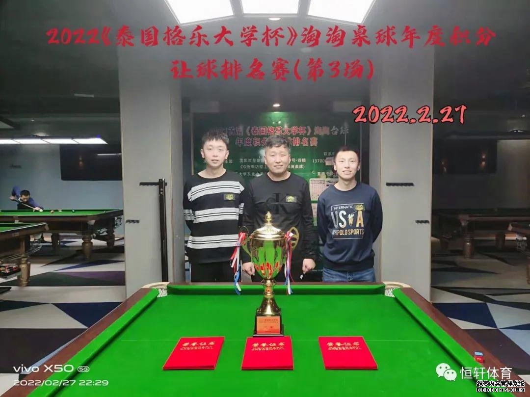 赛果 | “泰国格乐”大学杯沈阳淘淘桌球年度积分让球排名赛(