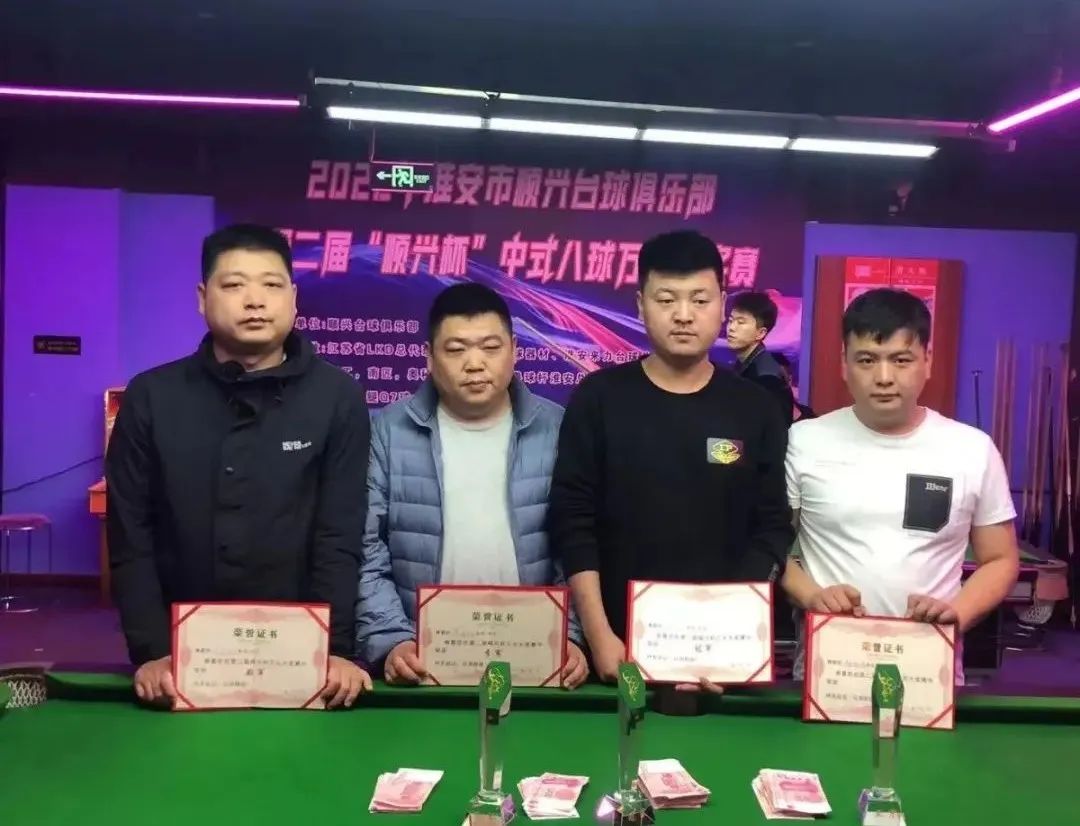 捷报 | 恭喜LP球员徐德文荣获淮安市顺兴台球俱乐部第二届顺